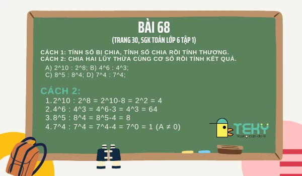 Cách 2 (Giải bài tập 68, trang 30 SGK)