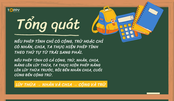 Thứ tự thực hiện phép tính không có dấu ngoặc