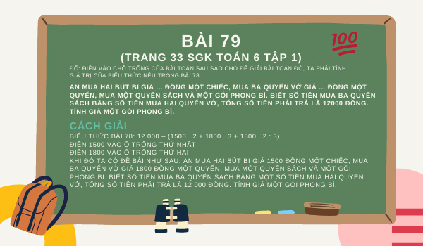 Giải bài tập 79 (trang 32 SGK Toán lớp 6 tập 1)