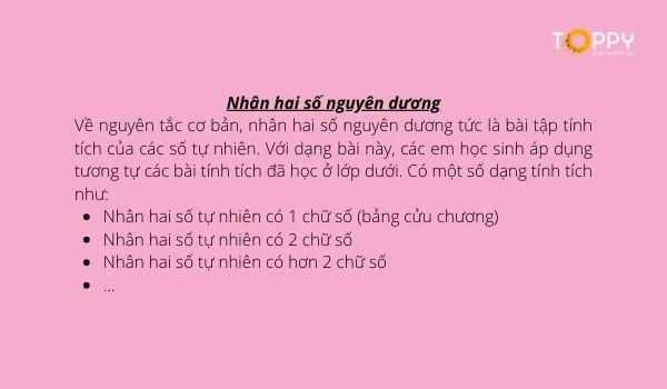 Quy tắc nhân hai số nguyên cùng dấu