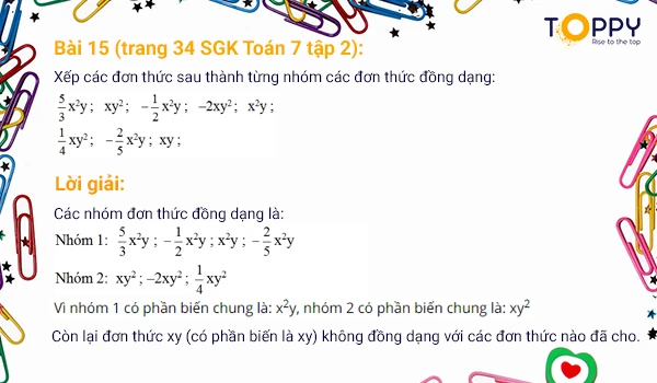 đơn thức đồng dạng