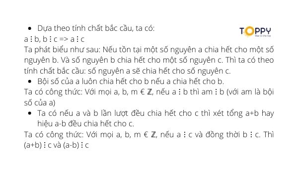 Tính chất của bội và ước của một số nguyên