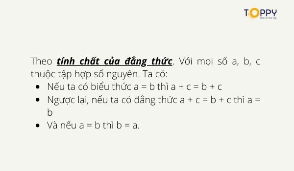 Tính chất của đẳng thức