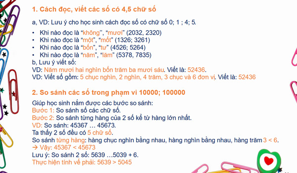 Cách đọc viết các số có 4,5 chữ số