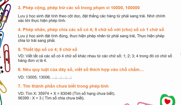 Phép cộng phép trừ trong phạm vi 10000,100000