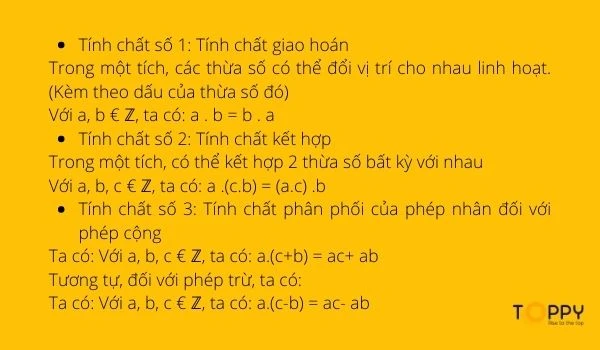 Tổng hợp lý thuyết tính chất của phép nhân