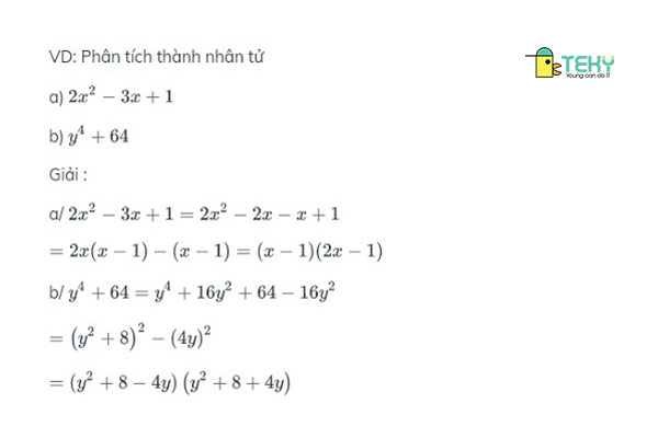 Bài tập ví dụ về phương pháp thêm bớt một hạng tử