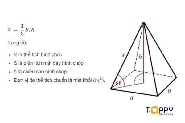 Công thức tổng quát tính thể tích hình chóp đều