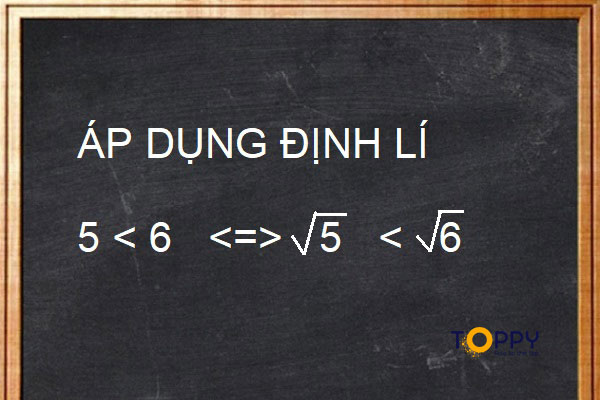 Một ví dụ minh họa khác khi áp dụng định lý so sánh căn bậc 2 số học