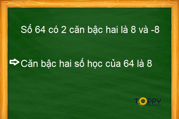 Ví dụ minh họa về căn bậc 2 số học của một số tự nhiên bất kỳ