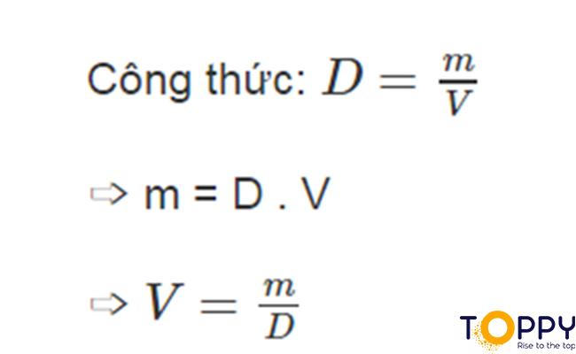 Công thức tính khối lượng riêng, trọng lượng riêng