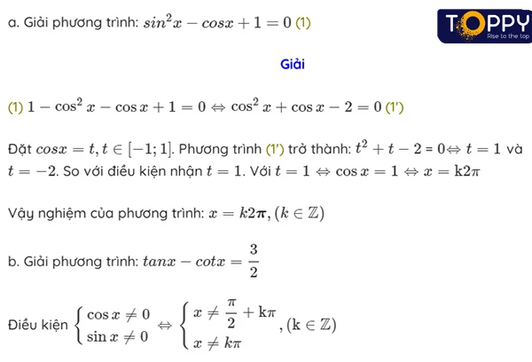 Một số phương trình lượng giác thường gặp toán 11