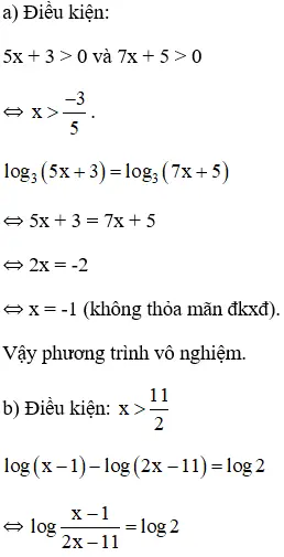 Phương trình mũ và phương trình Logarit - Giải bài tập SGK Toán 12