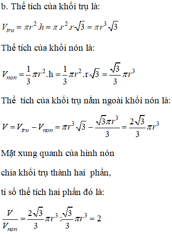 Khái niệm mặt tròn xoay - Giải bài tập SGK Toán 12