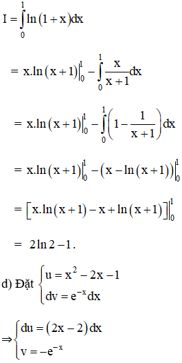 Tích phân – Giải bài tập SGK Toán 12