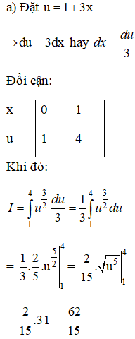 Tích phân – Giải bài tập SGK Toán 12