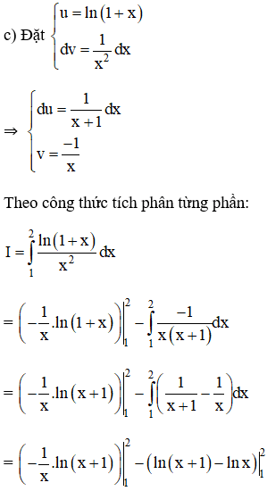 Tích phân – Giải bài tập SGK Toán 12